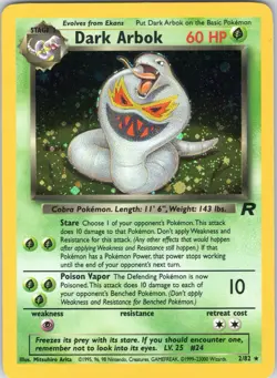 Pokemon TCG Dark Arbok 2/82 Holo Rare Team Rocket Set Unlimited - Image 1