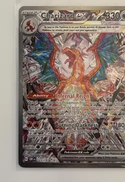 2023 Pokemon OBF En Charizard EX SAR 223/197 Sv03: Obsidian Flames Holo Rare - Image 2