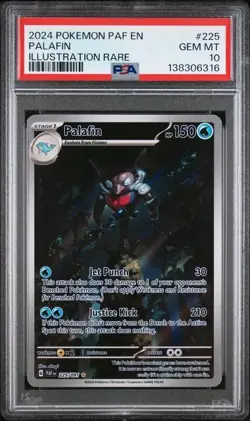 2024 POKEMON PAF EN-PALDEAN FATES ILLUSTRATION RARE #225 PALAFIN PSA 10 - Image 1