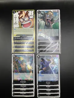 One Piece OP11 A Fist Of Divine Speed Black Rare Playsets Bundle - Image 1