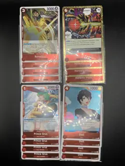 One Piece OP11 A Fist Of Divine Speed Red Rare Playsets Bundle - Image 1