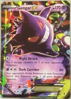 Pokemon TCG Gengar EX Holo Fan Card Phantom Forces Rare 34/119 Mint Condition #1 - Image 1