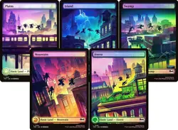 Foil Land Set (Full Art) [TMNT] MTG - Image 1