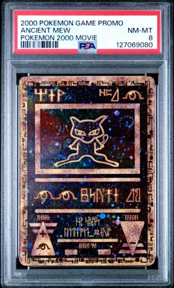 New Cert Swirl Pokemon 2000 Movie TCG Ancient Mew 2000 PSA 8 - Image 1