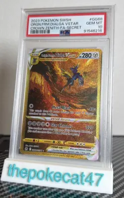 2023 POKEMON SWSH CROWN ZENITH #GG68 FULL ART/ORIGIN FORME DIALGA VSTAR PSA 10 - Image 1