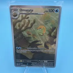 Pokemon TCG Omanyte Scarlet & Violet Holo Illustration Rare Card 180/165 NM - Image 1