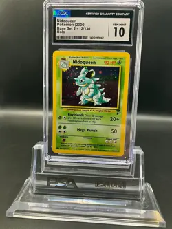 2000 POKEMON BASE SET 2 12/130 NIDOQUEEN HOLO CGC 10 LOW POP - Image 1