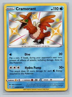 Pokemon Shining Fates: Shiny Vault #SV030/SV122 Cramorant Shiny Holo Rare - Image 1