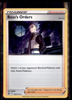 Pokemon Boss's Orders Cyrus 132/172 Cosmo Holo Rare Brilliant Stars - Image 1