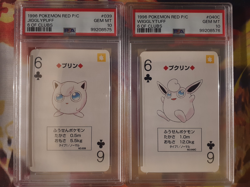 SEQUENTIAL 1996 Pokemon Jigglypuff + Wigglytuff Red Playing Cards Both PSA 10 - Image 1