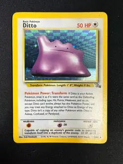 Ditto - 3/62 - Holo Rare - Unlimited Edition Fossil (MP) Pokemon - Image 1