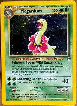 2000 Pokemon Neo Genesis - Meganium #11 Holo - Image 1