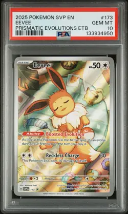 Pokemon Eevee 2025 SVP 173 ETB Black Star Promo PSA 10 Prismatic Evolutions Gem - Image 1
