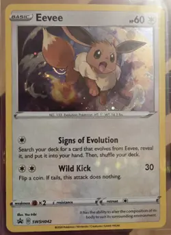 💫Fart SWIRL💫 Pokemon Eevee SWSH042 - Black Star Promo Cosmo Holo - LP/NM - Image 1