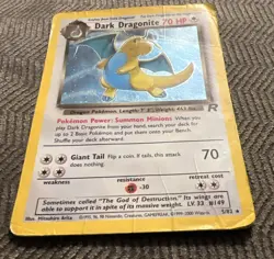 Dark Dragonite Holo Rare 5/82 Pokemon Team Rocket English WOTC SWIRL HP/Damaged - Image 2