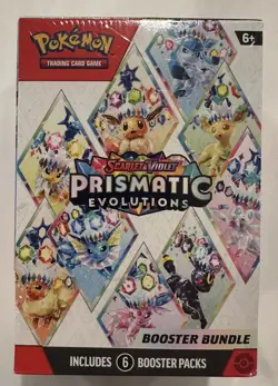 Pokemon TCG Scarlet & Violet Prismatic Evolutions Booster Bundle 6 Packs SEALED - Image 2