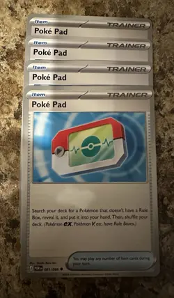 4x Poke Pad 081/088 x4 - NM Perfect Order Pokemon Playset ME03 - Image 1