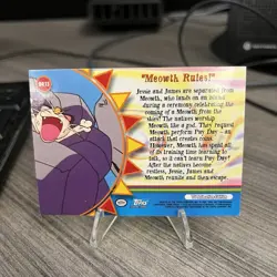 2000 Pokemon Topps TV Animation Series 3 Meowth Rules Blue Label Foil - Image 2