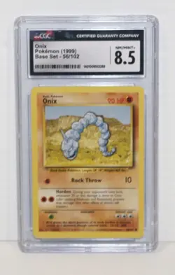 Vintage 1999 Onix #56/102 Pokemon Base Set Unlimited Graded CGC 8.5 NM/Mint+ - Image 1