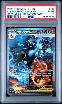 PSA 9 Mega Charizard X ex 125/094 SIR Phantasmal Flames Pokemon English Mint - Image 1
