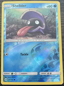 Shellder 33/149 Pokemon TCG Sun & Moon Base Set Reverse Holo Light Play LP - Image 1