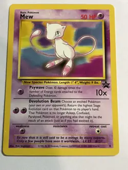 1 Vintage 1999 Pokemon Card Mew Black Star Promo 8 Non Holo WOTC - Image 1