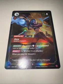 2025 League of Legends Riftbound TCG Jinx Rare Card 030/298 Card Game CCG - Image 4