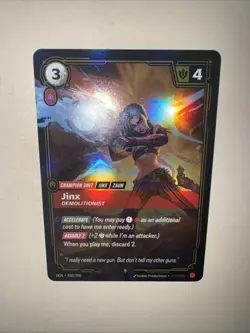 2025 League of Legends Riftbound TCG Jinx Rare Card 030/298 Card Game CCG - Image 5