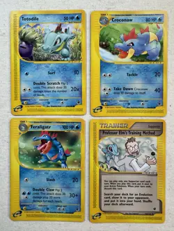 Pokemon Nintendo 2002 Card Lot Totodile Croconaw Feraligatr Professor Elm - Image 1