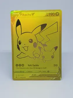 Pikachu V SWSH145 Gold Promo Pokemon Card PRINT ERROR Celebrations Set **Read 👇 - Image 1