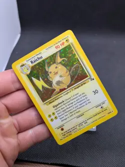 Raichu 14/62 Holo Fossil Set Pokemon Card WOTC Played - Image 2