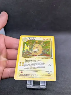 Raichu 14/62 Holo Fossil Set Pokemon Card WOTC Played - Image 3