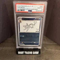 Vaporeon PSA 10 Yu Nagaba Japanese Pokemon Card PCG Campaign Promo 063/SV-P 2023 - Image 2