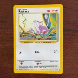 Rattata 61/102 Common Base Set 4th Print UK 1999-2000 Pokemon Card - Image 1