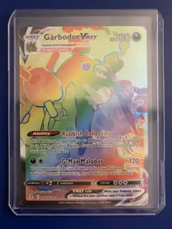 Pokemon Garbodor VMAX TCG 216/203 Evolving Skies Secret Rainbow Rare Holo Card - Image 1