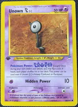 Unown [L] 86/105 Neo Destiny Regular 1st Edition - Pokemon Card - Image 1