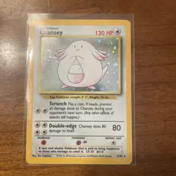 Pokemon Chansey Base Set Holo Card 3/102 - Image 1