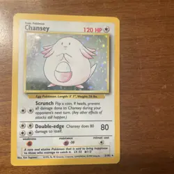 Pokemon Chansey Base Set Holo Card 3/102 - Image 3
