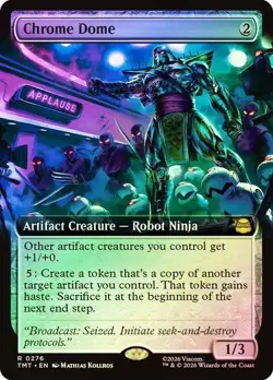 NM Extended Art Foil Chrome Dome, MTG, TMNT, Magic the Gathering, 207 - Image 1