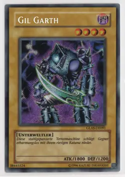 Yugioh GERMAN Gil Garth GLAS-EN091 DE091 Secret Rare 1st Edition LP - Image 1