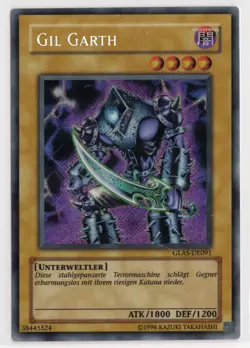 Yugioh GERMAN Gil Garth GLAS-EN091 DE091 Secret Rare Unlimited MP - Image 1