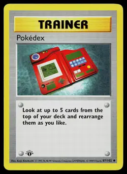 Pokemon Card - Pokedex 1st Edition Base Set Shadowless 87/102 - Image 1