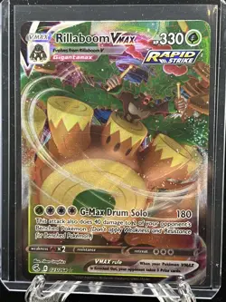 Rillaboom VMAX 023/264 Fusion Strike NM - Mint Ultra Rare Pokemon TCG Card - Image 1