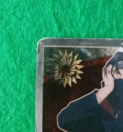 Naruto TCG CCG Itachi Uchiha Card Super Rare ,crease. Moderately Played. - Image 3