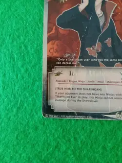 Naruto TCG CCG Itachi Uchiha Card Super Rare ,crease. Moderately Played. - Image 4