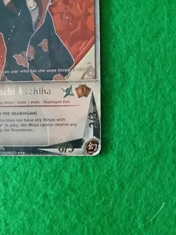 Naruto TCG CCG Itachi Uchiha Card Super Rare ,crease. Moderately Played. - Image 5