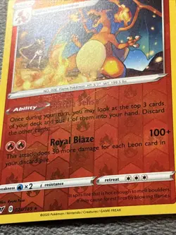 Charizard 025/185 Reverse Holo Pokemon Card Vivid Voltage VLP - NM - Image 3