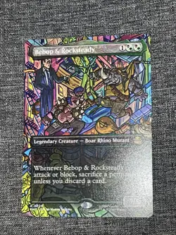 MTG TMNT BORDERLESS SCENE R Non Foil Bebop & Rocksteady #0204 - Image 1
