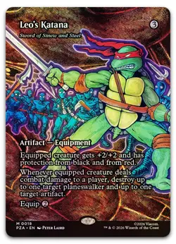 Leo's Katana - Sword of Sinew and Steel (Borderless) #18 (Foil) NM PZA Magic MTG - Image 1