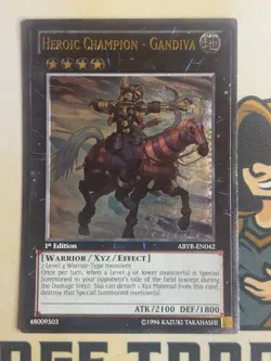Heroic Champion - Gandiva ABYR-EN042 1st Edition Ultimate Rare YuGiOh! NM EURO - Image 3